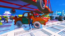 Mack Truck Flying With Colors Spiderman Cars 3 Jackson Storm Cruz Ramirez Hulk Mater Blaze Trucks