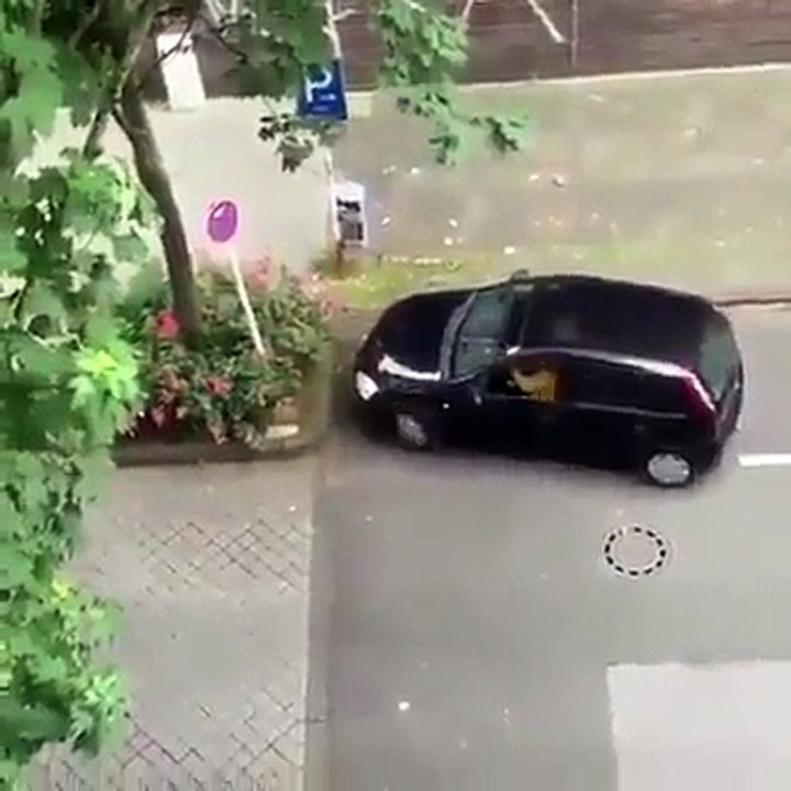 Un automobiliste qui n'arrive pas à faire un créneau