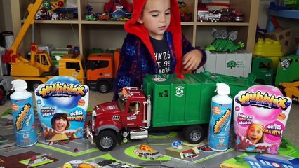 Bruder Garbage Truck Toy UNBOXING + Playing with WubbleX - JackJackPlays