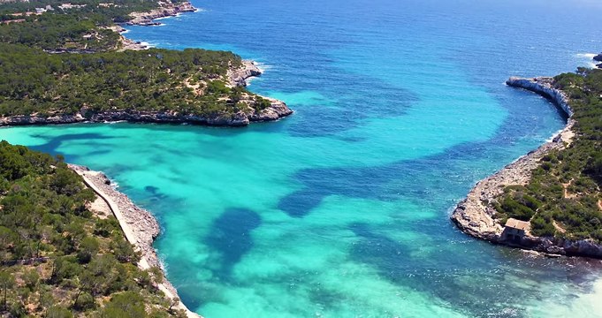 MALLORCA, Spain - Beautiful Beaches Aerial Drone