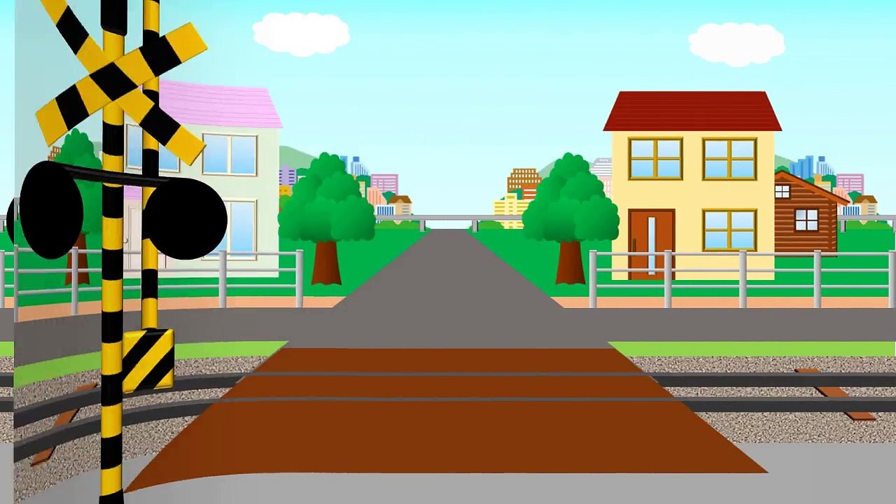 Learn shapes for Kids with railway crossing ｜ 変な音がする踏切電車アニメ