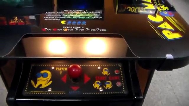 Vintage 1980 Pac-Man Cocktail Table Arcade Game Cabinet - Overview, Gameplay Video
