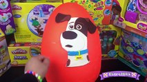 Huevo Sorpresa Gigante de La vida Secreta De las Mascotas de Plastilina Play Doh con Max y Gidget