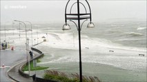 Storm Ophelia floods Salthill promenade in Galway