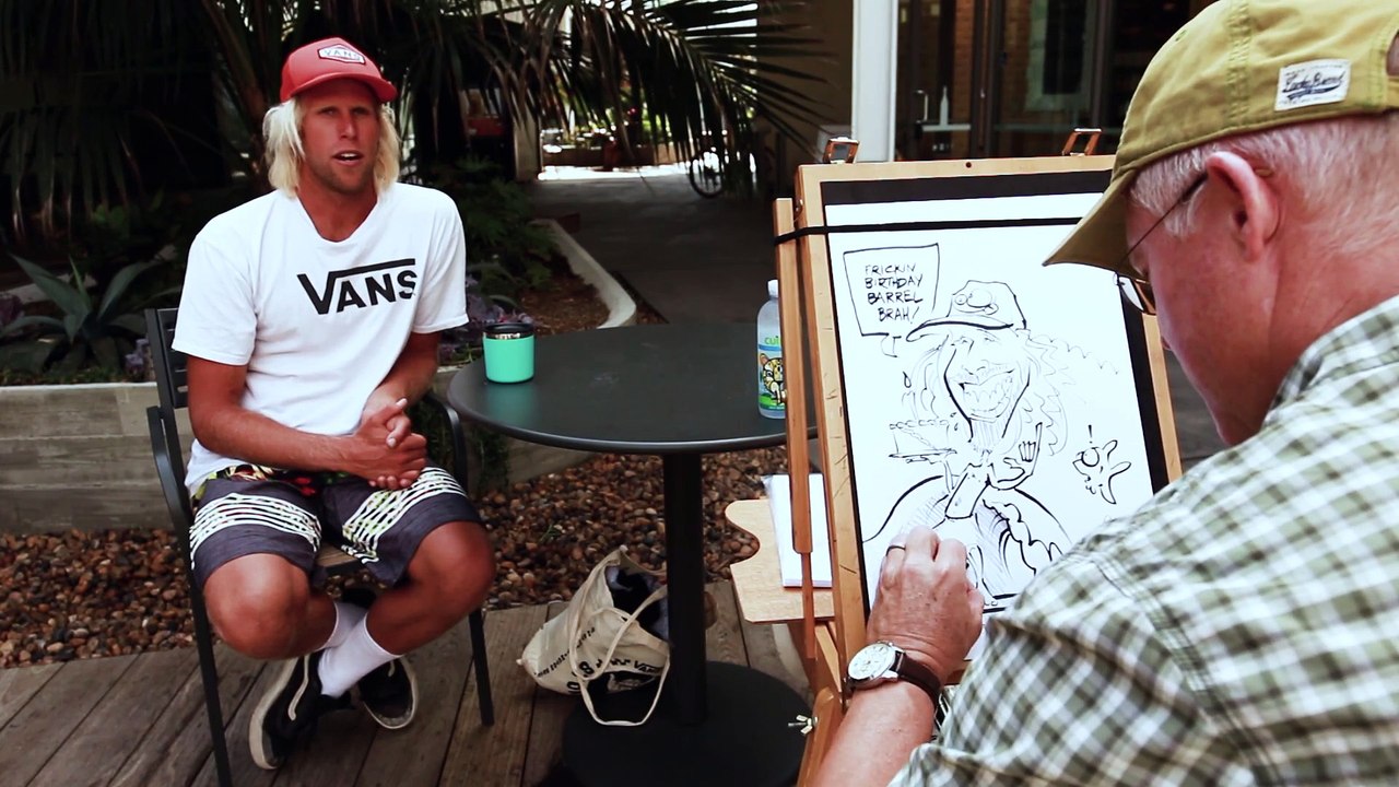 Dane Gudauskas Celebrates Stoke-a-Rama While Getting His Portrait Drawn