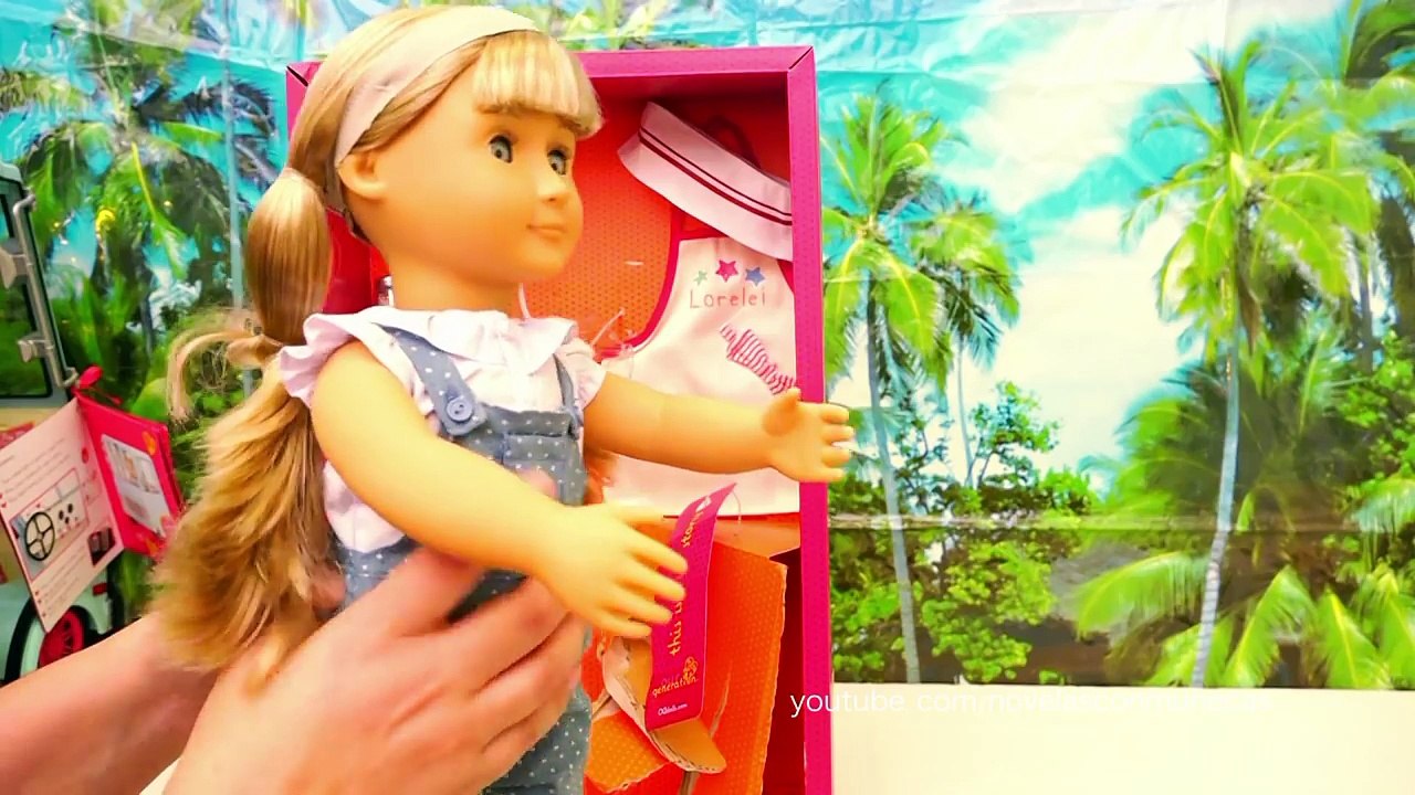 Juguetes y muñecas grandes estilo American Girl con carrito de helados y golosinas - Our Generation