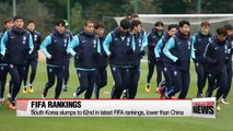 South Korea's national soccer team falls to 62nd in October FIFA rankings