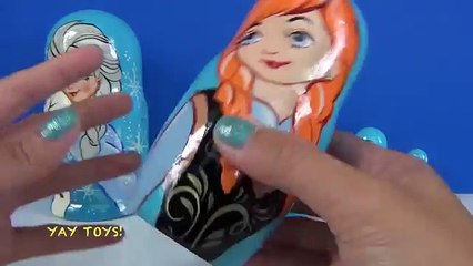 DISNEY Frozen Stacking Cups / Nesting Dolls with Olaf, Elsa, Anna, Dora, Princess Sofia