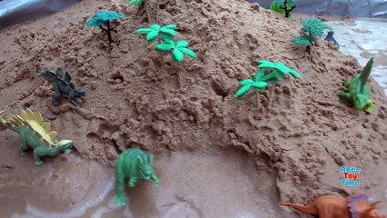 Dinosaur Island Sandbox Fun! Learn Dinosaur Names for Kids! Dinosaurs Toys