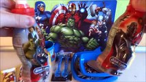 Marvel Avengers Assemble Mealtime Set & Age of Ultron Movie Surprise Eggs with Toys   Milk Snack