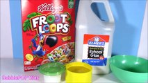 DIY Froot Loops SLIME! Make Your Own Squishy Cereal & Milk Crunchy SLIME! No Borax! FUN