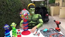 RECKLESS JOKER CRUSHES SpiderBaby Gumball Machine Under Car w/ Hulk SpiderGirl Toys In Real Life