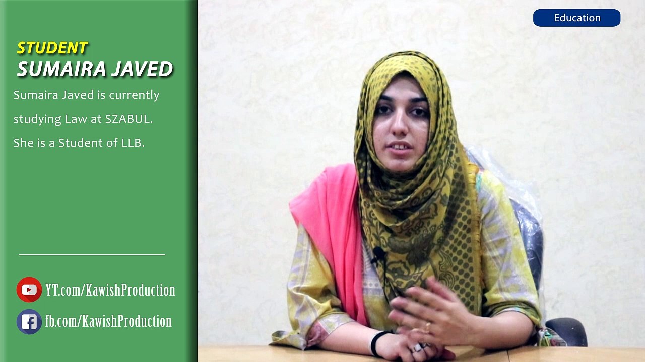 Sumaira Javed student at SZABUL