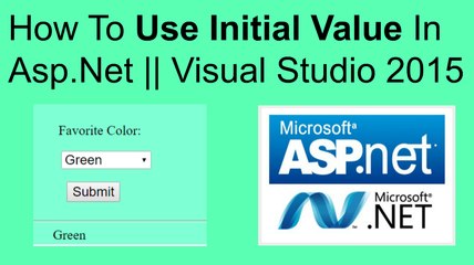 How to use initial value in asp.net || visual studio 2015