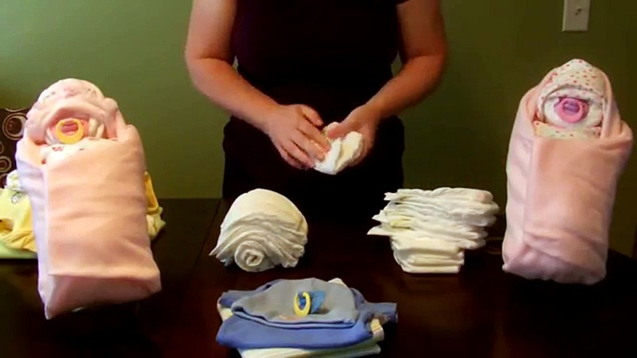 How to make a diaper Swaddle Baby (Diaper Cake)