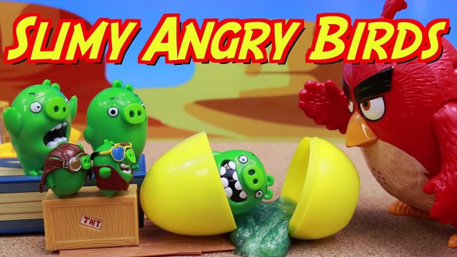 Angry Birds Surprise Egg Slime with Multiplying Bad Piggies and Giant Red Bird with Chuck and Bomb