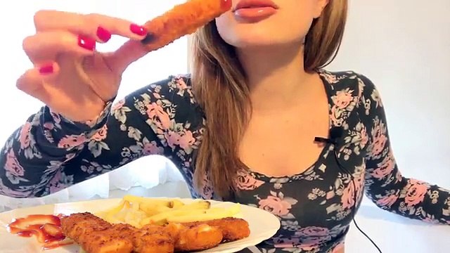 Fish (Fingers) & Chips (ASMR Eating Sounds)