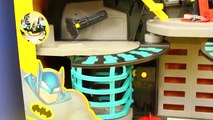 Batman and Robin Imaginext Batcave Toy Review and Batman Jumping The Joker Tank With His Batbike