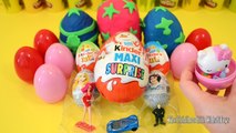Many Surprise Eggs unboxing - Maxi Kinder, Kinder Joy, Zaini Surprise -Barbie Minnie Hello Kitty