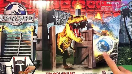JURASSIC WORLD LOCKDOWN PLAYSET for kids! INDOMINUS REX T-REX Dinosaur Toys with light & sound