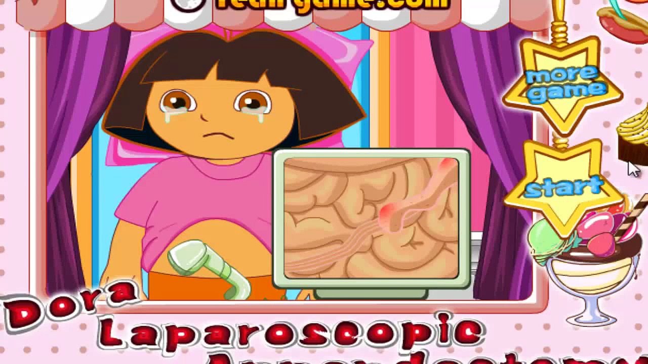 Dora The Explorer Sick - Dora Doctor Surgery Cartoon Game For Children