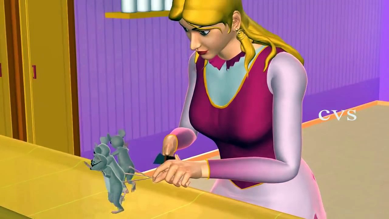 Three Blind Mice - 3D Animation English Nursery Rhyme for children  with lyrics