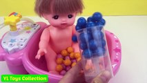 Learn Colours with Mell Chan Baby Doll Gumball Bath Time Slime Surprise Toys The Simpsons Family