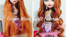 How to Curl Doll Hair Tutorial: Finger Wave Curls / Mermaid - Holly OHair Makeover Ever After High