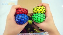 Cutting Open Squishy Mesh Slime Balls ! Slime Stress Ball - KidsMon