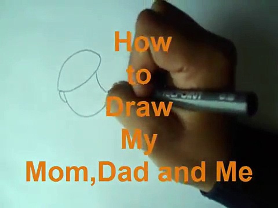 How to Draw my Dad, Mom and Me (Easy Way Drawing)