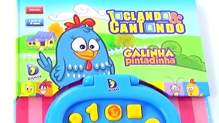 Galinha Pintadinha Teclando e Cantando Livro Infantil com Músicas e Histórinhas Pintinho Amarelinho
