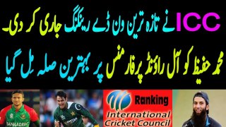 ICC Latest top 10 allrounders ranking.hafeez reward after performance in two odi against sri lanka