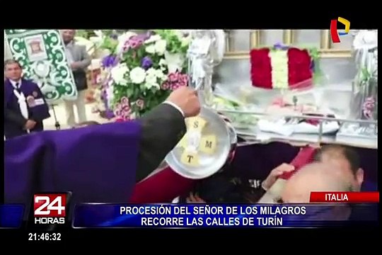 Italia: fieles recorren calles de Turín durante procesión del Señor de los Milagros