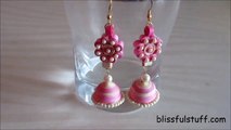 DIY- How to make Paper Quilled Jhumka, paper quilling earring tutorial