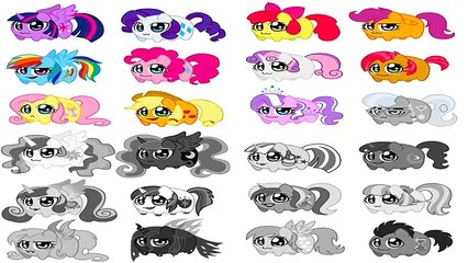 My Little Pony Coloring Book - Chibi Ponies Coloring Page All Ponies - MLP Coloring Videos For Kids