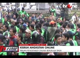 Ribuan Pengemudi Online Unjuk Rasa di Bandung
