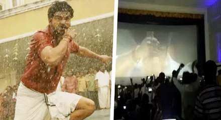 மெர்சல் படத்தை பாட்டுப் பாடி வரவேற்கும்  படக்குழு!