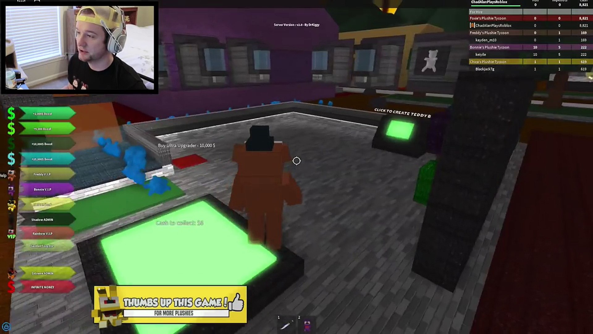Roblox Five Nights At Freddys Plushie Tycoon Facecam Chad