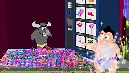 Sumo Man & friends adventure island Tours Aircraft delayed finger family rhymes for kids