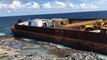 Barge Washed Ashore on Long Island Bahamas