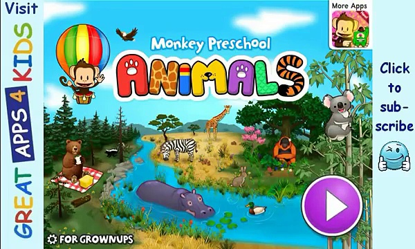 Monkey Preschool Animals | Animal Learning App for Preschoolers