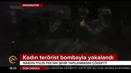 Kadın terörist bombayla yakalandı