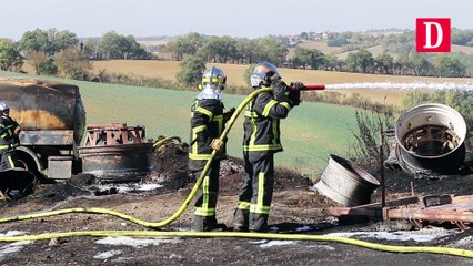 Incendie d'une cuve de fioul dans une exploitation agricole