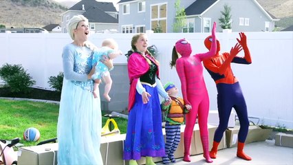 Supermans X-ray vision! Frozen Elsa becomes a skeleton vs spiderman! funny marvel comics parody irl