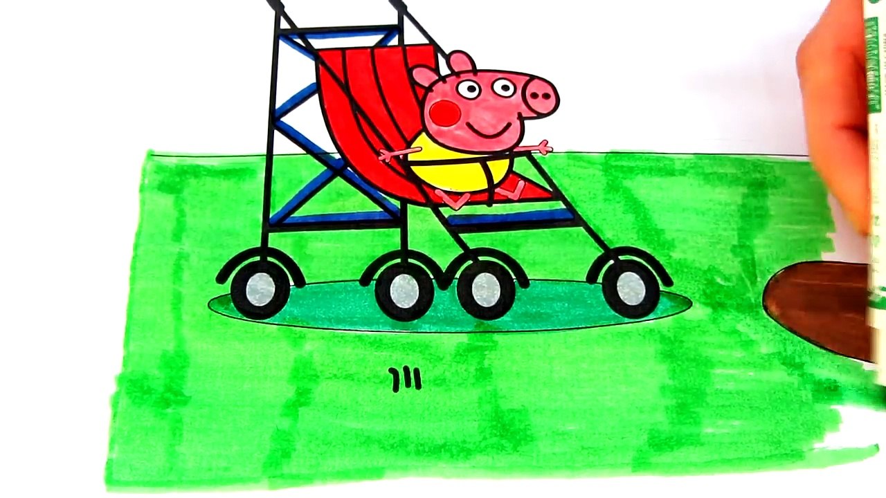 Baby Alexander and Peppa Pig Coloring Pages Baby Сarriage Drawing Pages