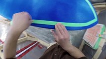 Cutting Fiberglass for Deck and Taping Cut-Lap of a Surfboard: How to Build a Surfboard #27