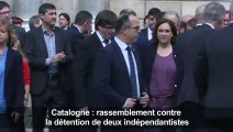 Catalogne: rassemblement contre la détention d'indépendantistes