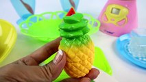 FRUITS & JUICE BLENDER Velcro Cutting Toy Set - Plastic Pineapple Watermelon Grapes