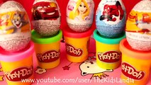 Many Surprise Eggs Kinder Surprise Cars 2 Disney Princess Planes Spiderman Play-Doh