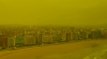Aerial Footage Shows Eerie Yellow Sky Over Gijon as Spanish Wildfires Burn